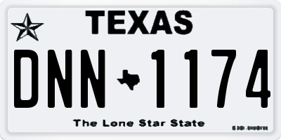 TX license plate DNN1174