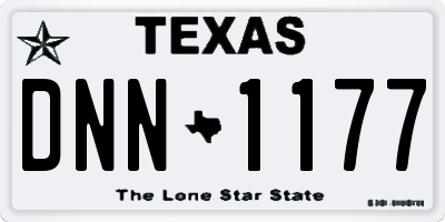 TX license plate DNN1177