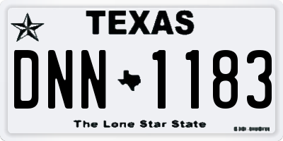 TX license plate DNN1183