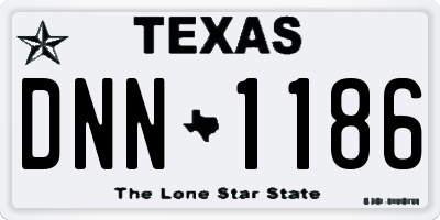 TX license plate DNN1186