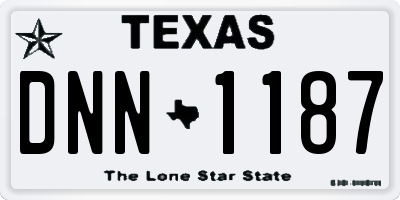 TX license plate DNN1187