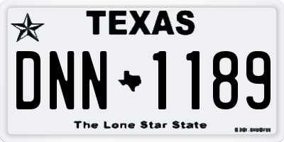 TX license plate DNN1189
