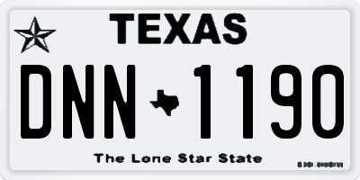 TX license plate DNN1190