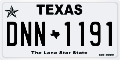 TX license plate DNN1191