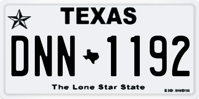 TX license plate DNN1192