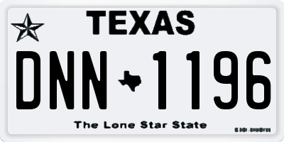 TX license plate DNN1196