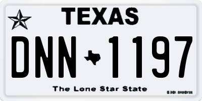 TX license plate DNN1197