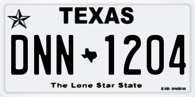 TX license plate DNN1204
