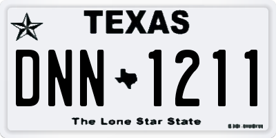 TX license plate DNN1211