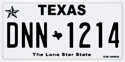 TX license plate DNN1214