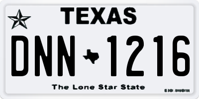 TX license plate DNN1216
