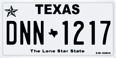 TX license plate DNN1217