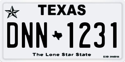 TX license plate DNN1231