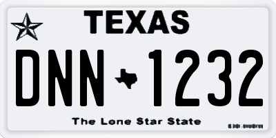 TX license plate DNN1232