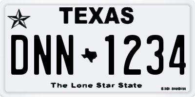 TX license plate DNN1234