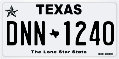 TX license plate DNN1240