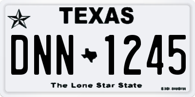 TX license plate DNN1245