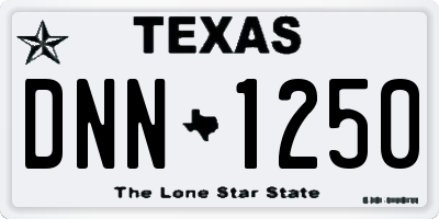 TX license plate DNN1250