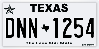 TX license plate DNN1254