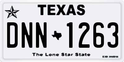 TX license plate DNN1263