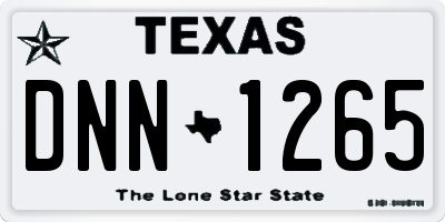 TX license plate DNN1265