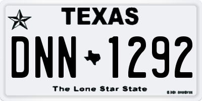 TX license plate DNN1292