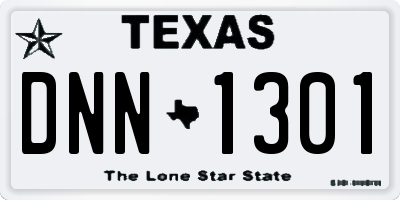 TX license plate DNN1301