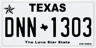 TX license plate DNN1303