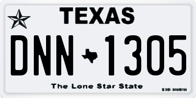 TX license plate DNN1305
