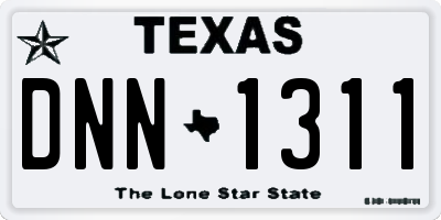 TX license plate DNN1311