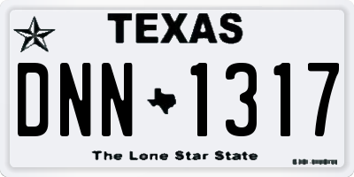 TX license plate DNN1317