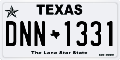 TX license plate DNN1331