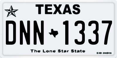 TX license plate DNN1337