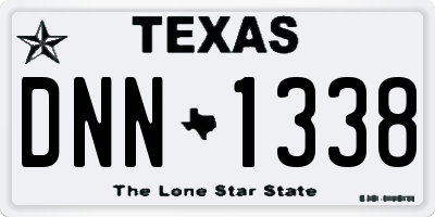 TX license plate DNN1338
