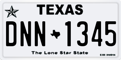 TX license plate DNN1345