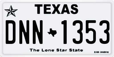 TX license plate DNN1353