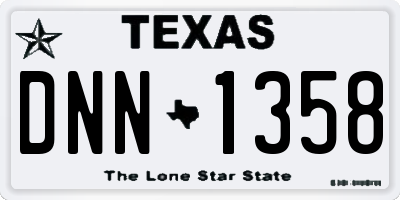 TX license plate DNN1358