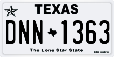 TX license plate DNN1363