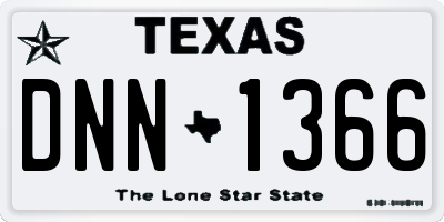 TX license plate DNN1366