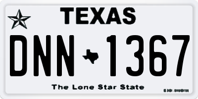 TX license plate DNN1367