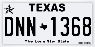 TX license plate DNN1368
