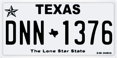 TX license plate DNN1376