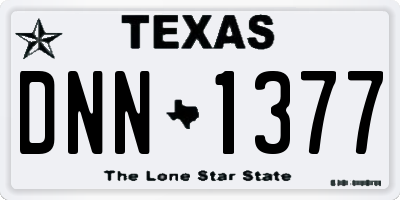 TX license plate DNN1377