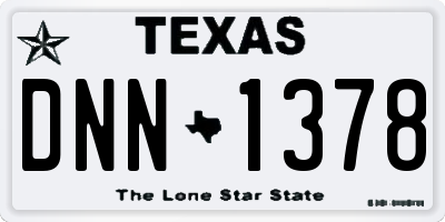 TX license plate DNN1378