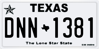 TX license plate DNN1381