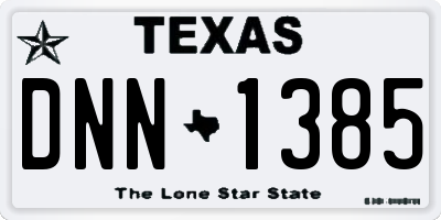 TX license plate DNN1385