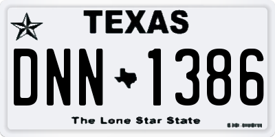 TX license plate DNN1386