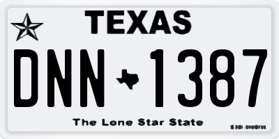TX license plate DNN1387