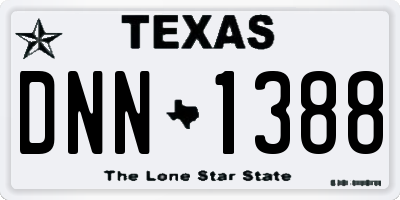 TX license plate DNN1388