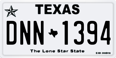 TX license plate DNN1394